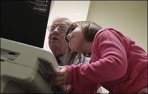 Doctor using laptop