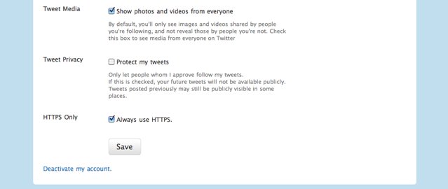 Twitter HTTPS setting
