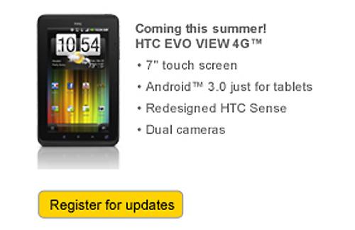 Htc evo view 4g tablet update