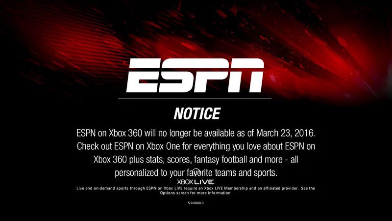 Xbox 360 Espn App Shutting Down Soon Ubergizmo